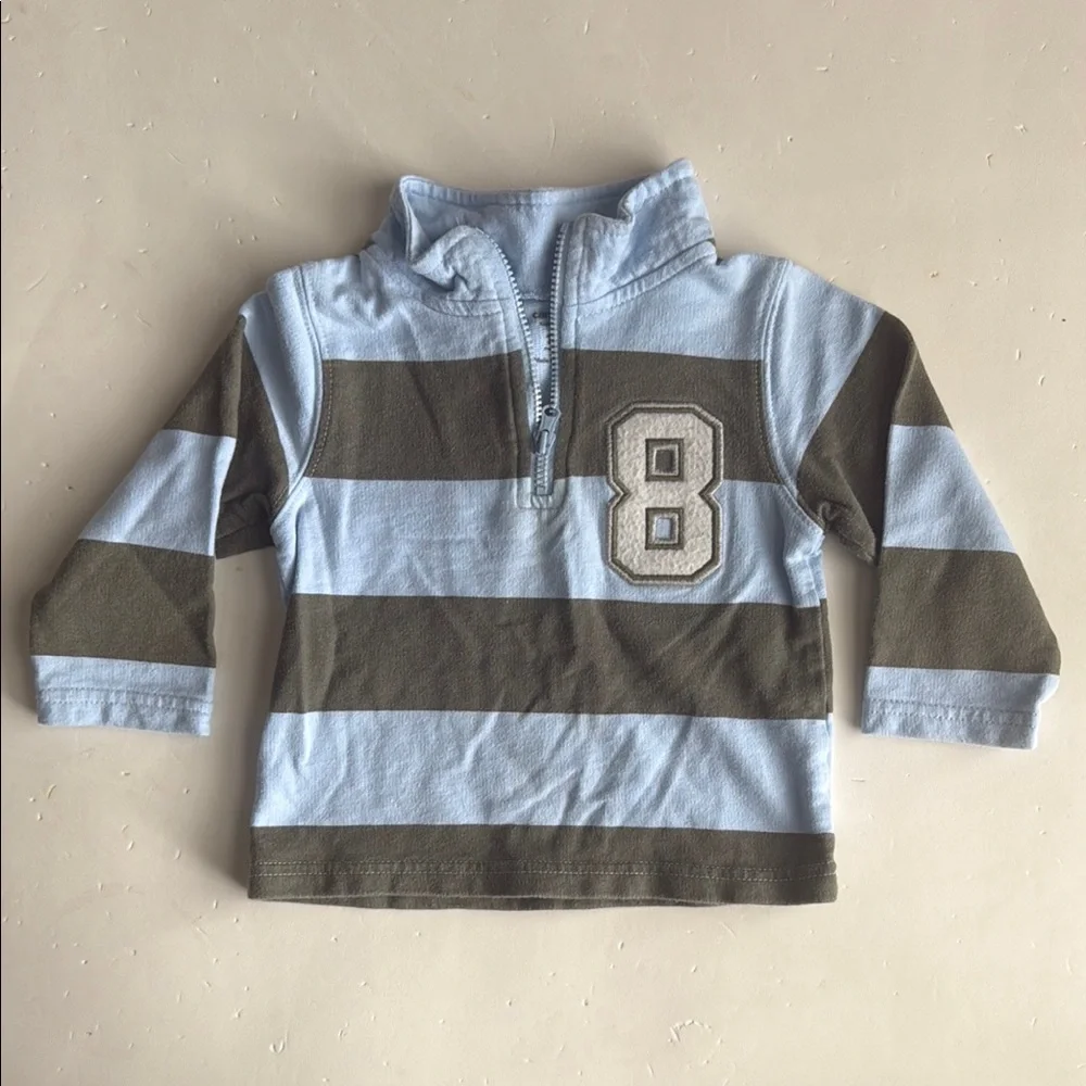 Carter’s Striped Blue & Green Boys Shirt 12 Months